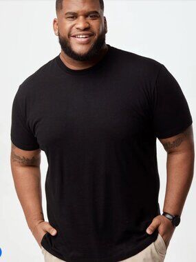 New Fresh Clean Tees Shirt Club Crew Neck T-Shirt Black 2XL Short Sleeve